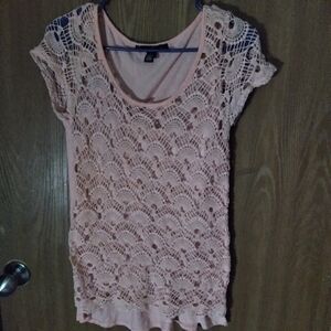 French Laundry pink crocheted top